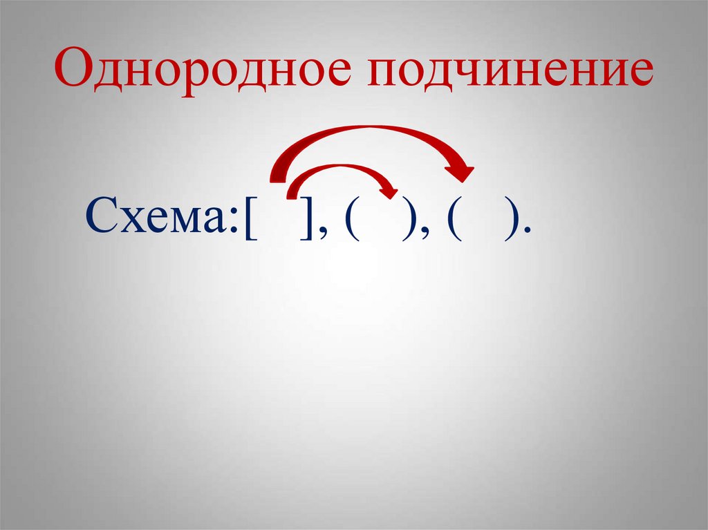 Однородное подчинение придаточных схема