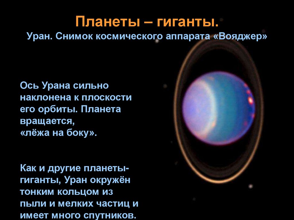 Планеты – гиганты. Уран. Снимок космического аппарата «Вояджер»
