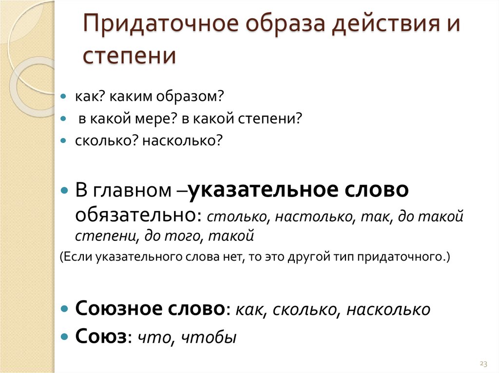 Придаточное образа действия. Придаточные предложения образа действия и степени. Придаточне образадействия. Придаточные образа действия меры и степени. Предложения с придаточными образа действия.