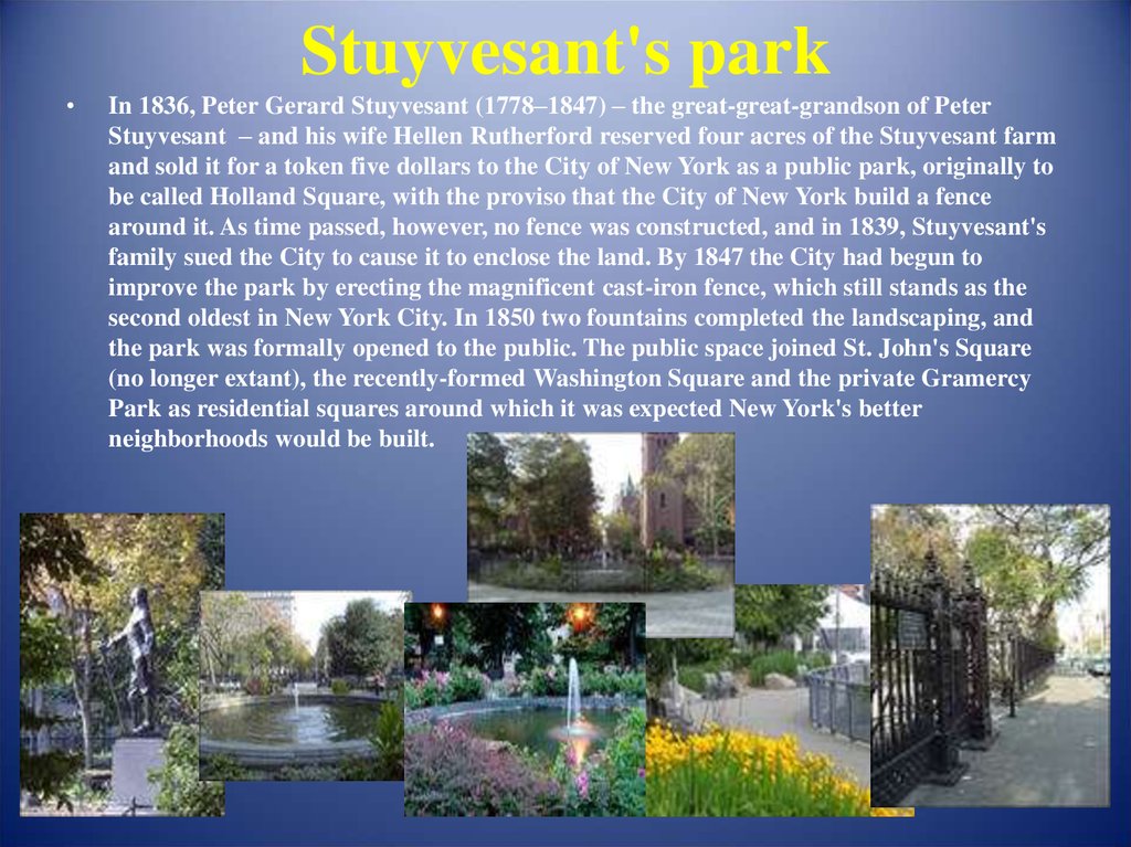 Stuyvesant's park