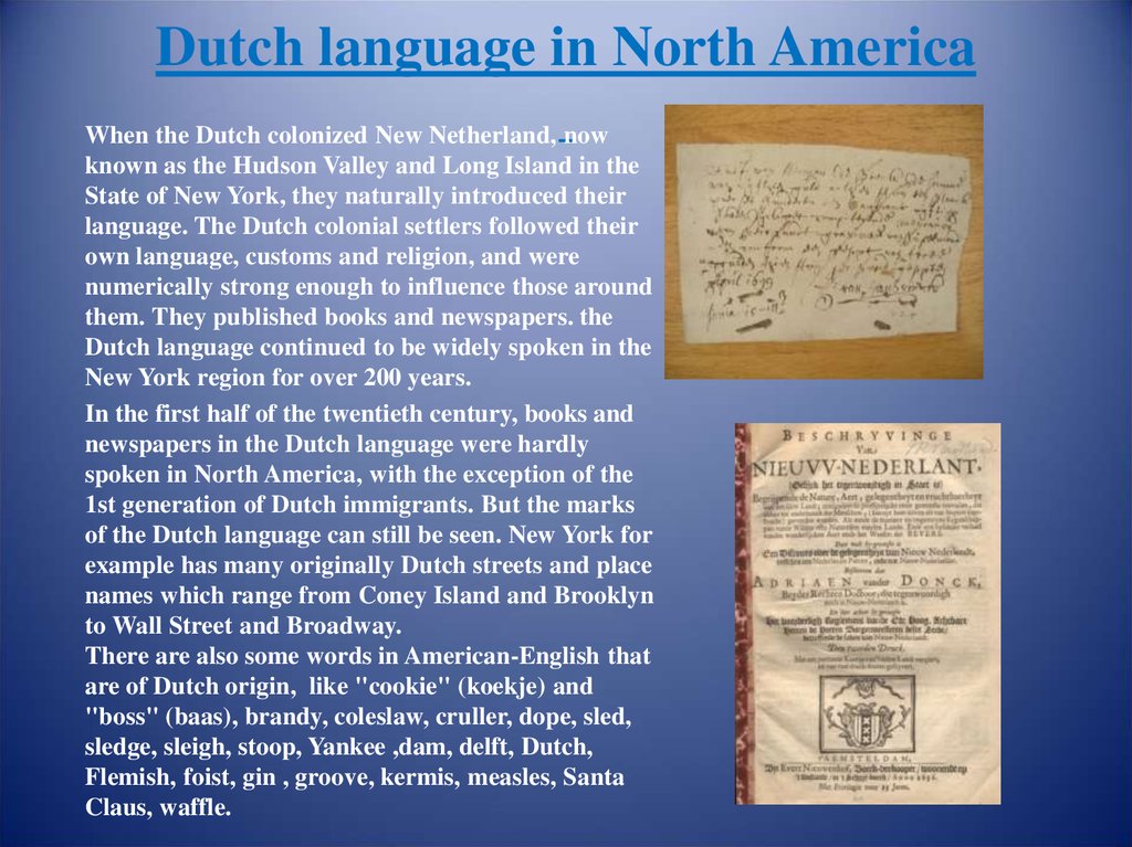 Dutch language in North America  