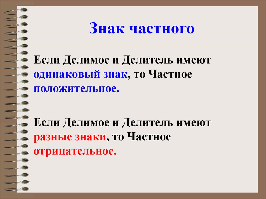 Знак частного