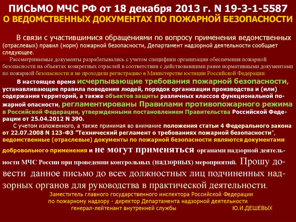 Мероприятия для системы противопожарной защиты