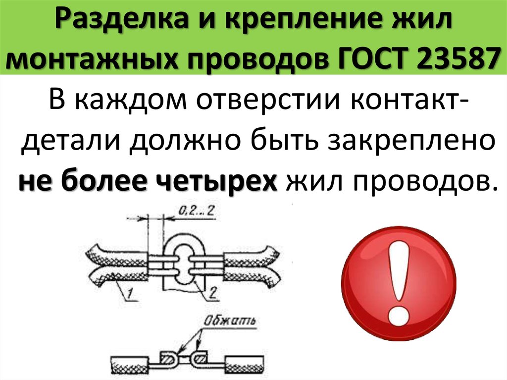 Закрепил более надежнее. Крепление для проводов ГОСТ. Крепление кабелей ГОСТ. Для крепления жил кабеля. Разделка проводов ГОСТ.