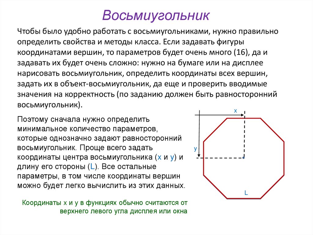 Восьмиугольник описывающий окружность