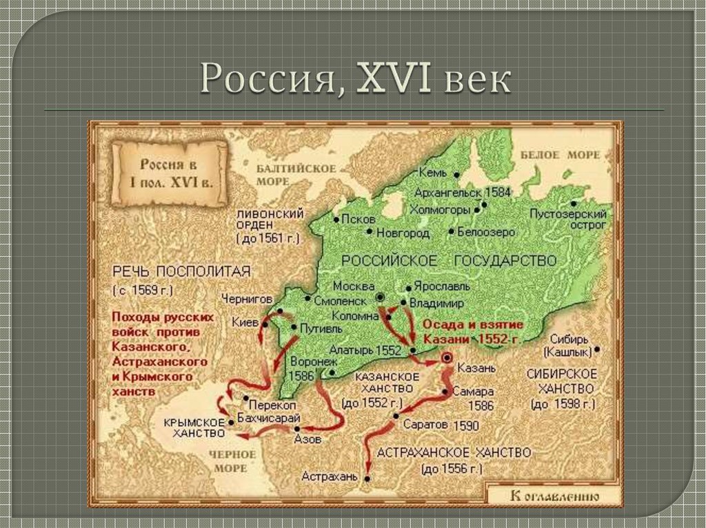 Территория россии в 16 веке карта