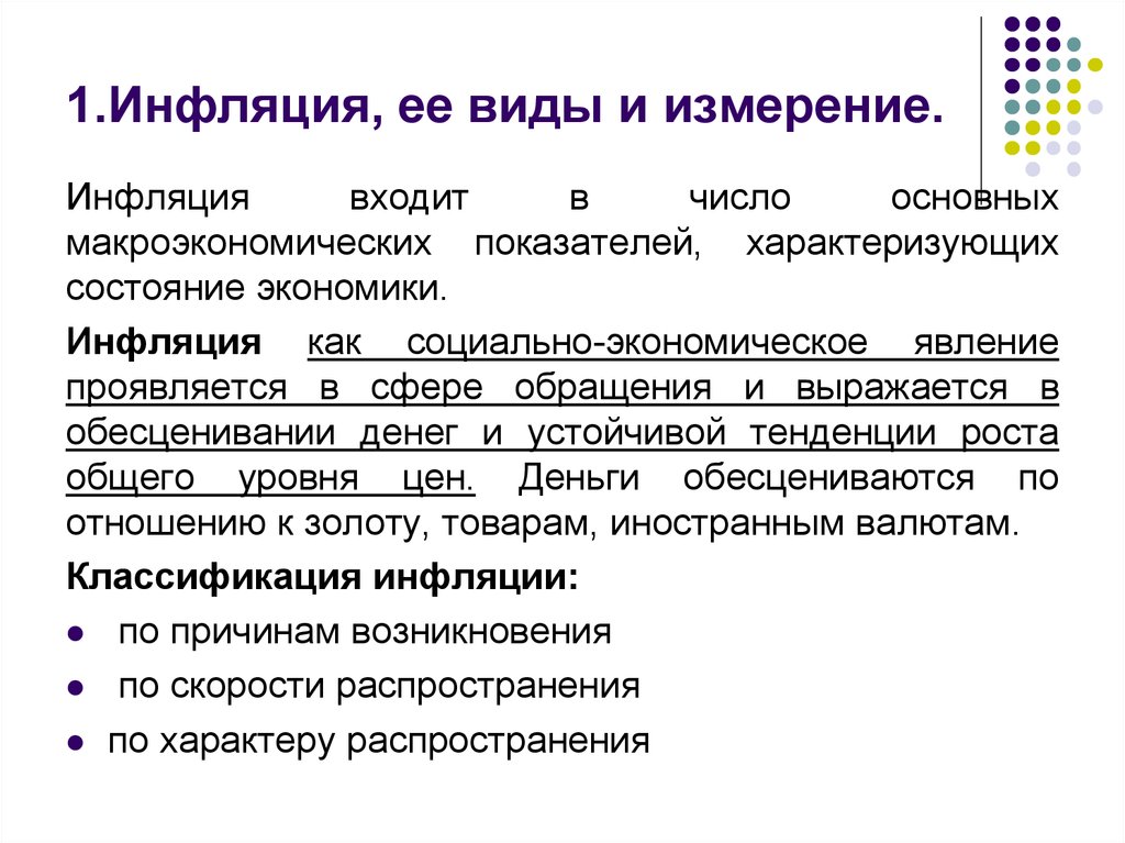 Инфляция проект по экономике