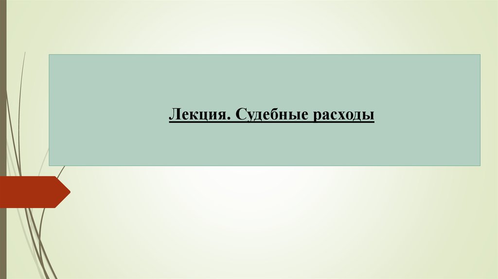 Судебные расходы презентация