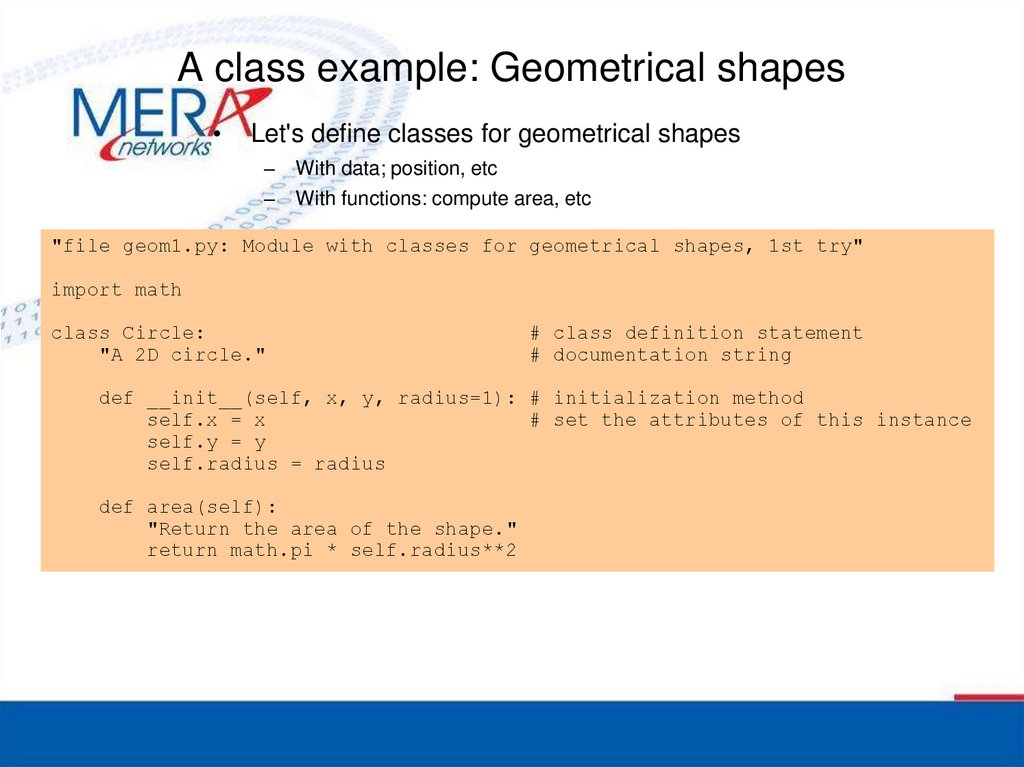 A class example: Geometrical shapes
