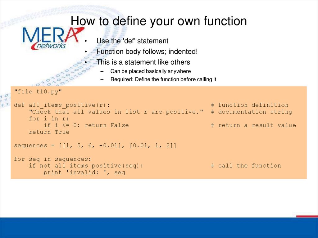 How to define your own function