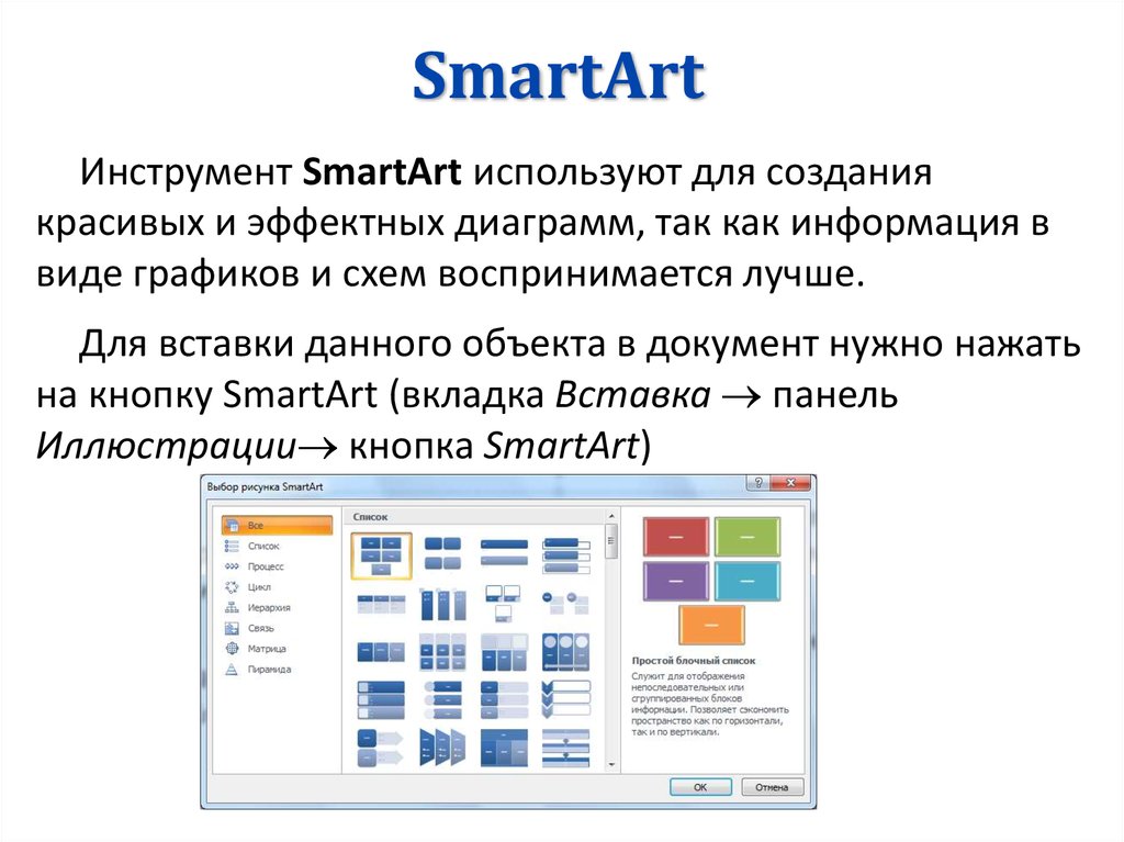 Схемы smartart примеры