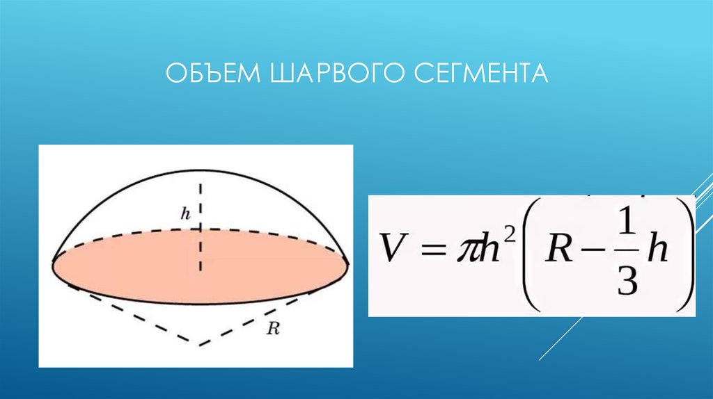 Обе шара. Объем шара. Объем сегмента шара. Емкость шара. Объем сегмента шара онлайн.