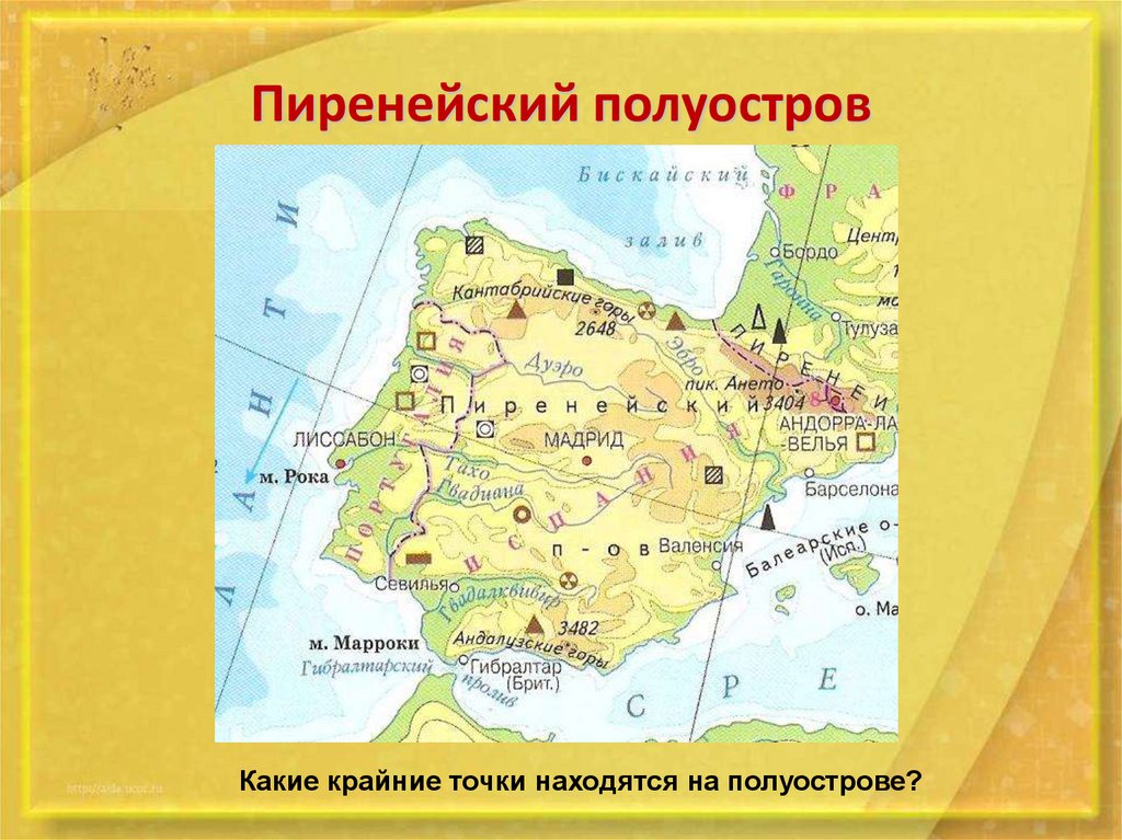 Пиренейский полуостров карта