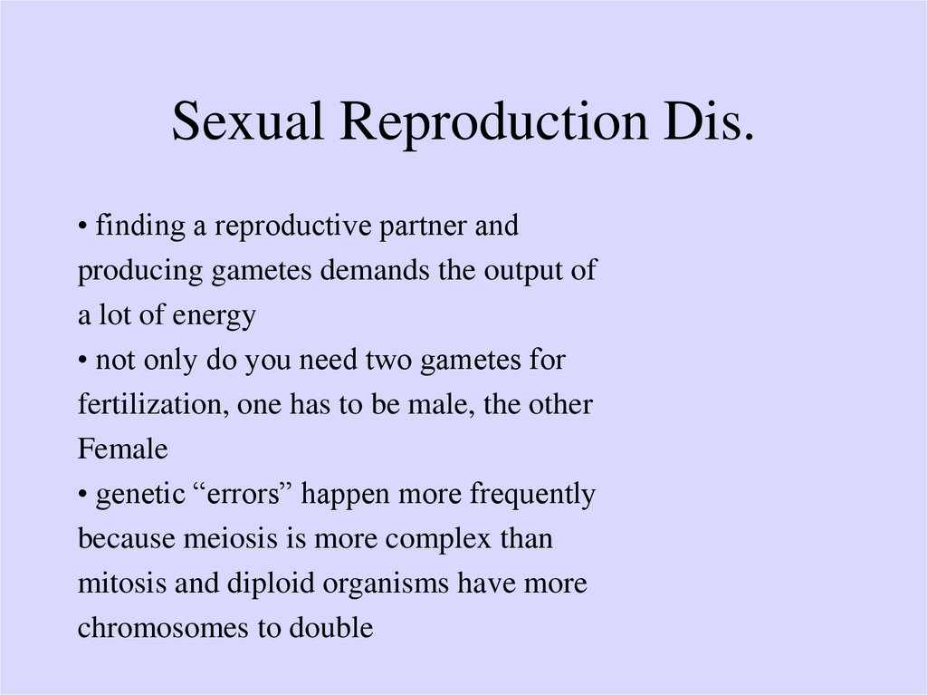 Sexual Reproduction Dis.