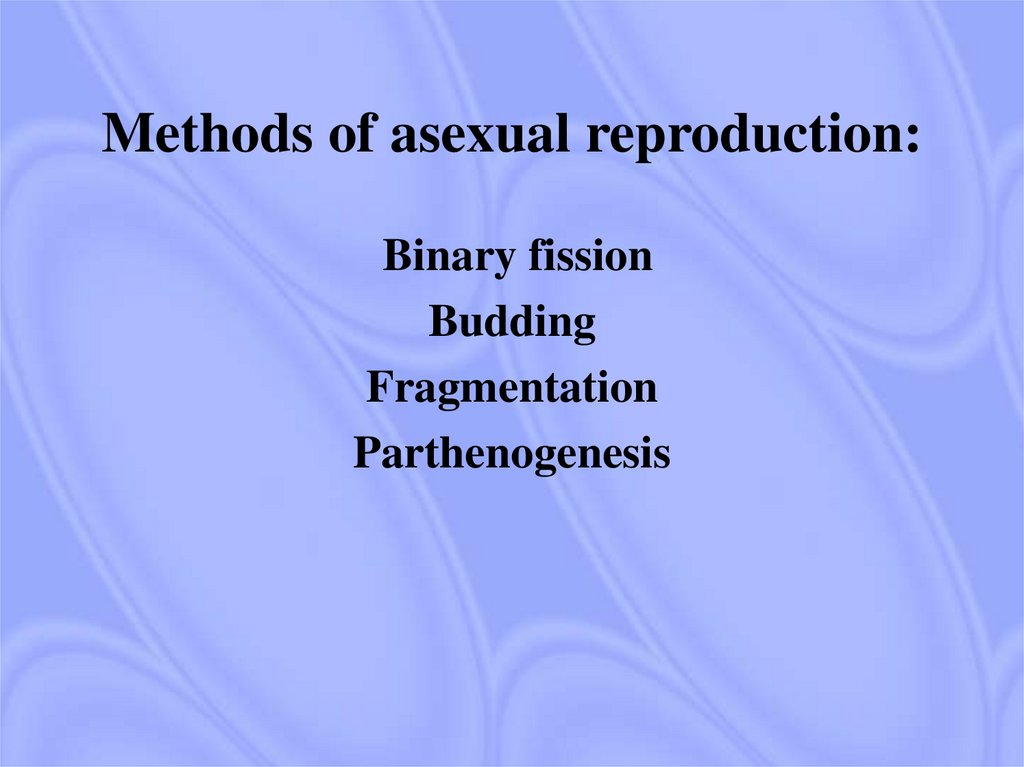 Methods of asexual reproduction: