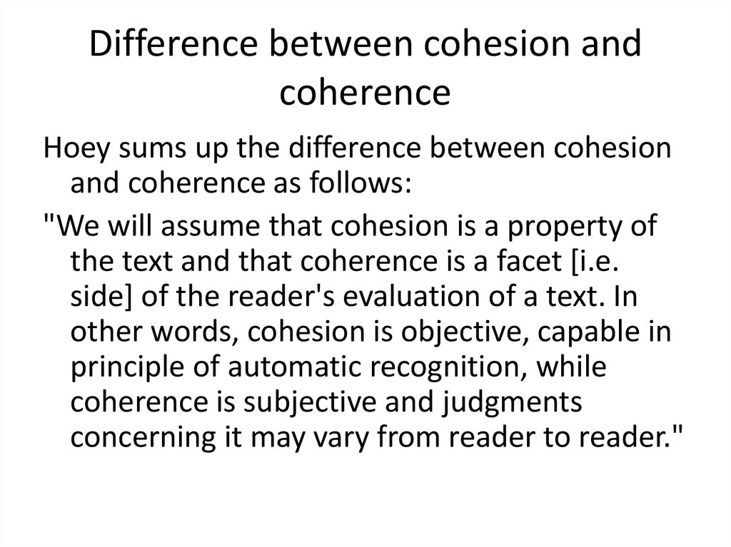 cohesion and coherence in writing