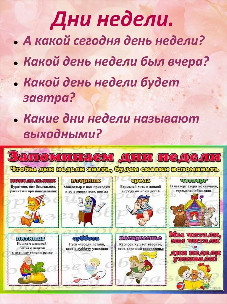 Дни недели.