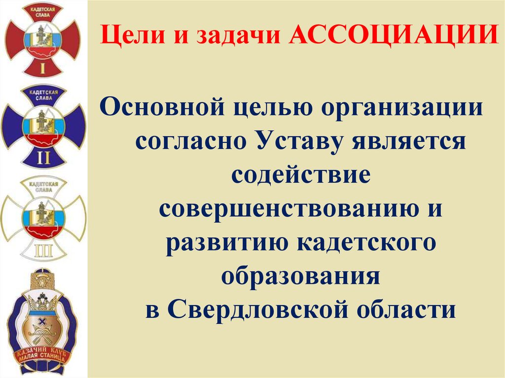 Организована согласно. Задачи кадетского образования. Цели и задачи ассоциации. Презентация кадетское образование. Цель кадетского образования.