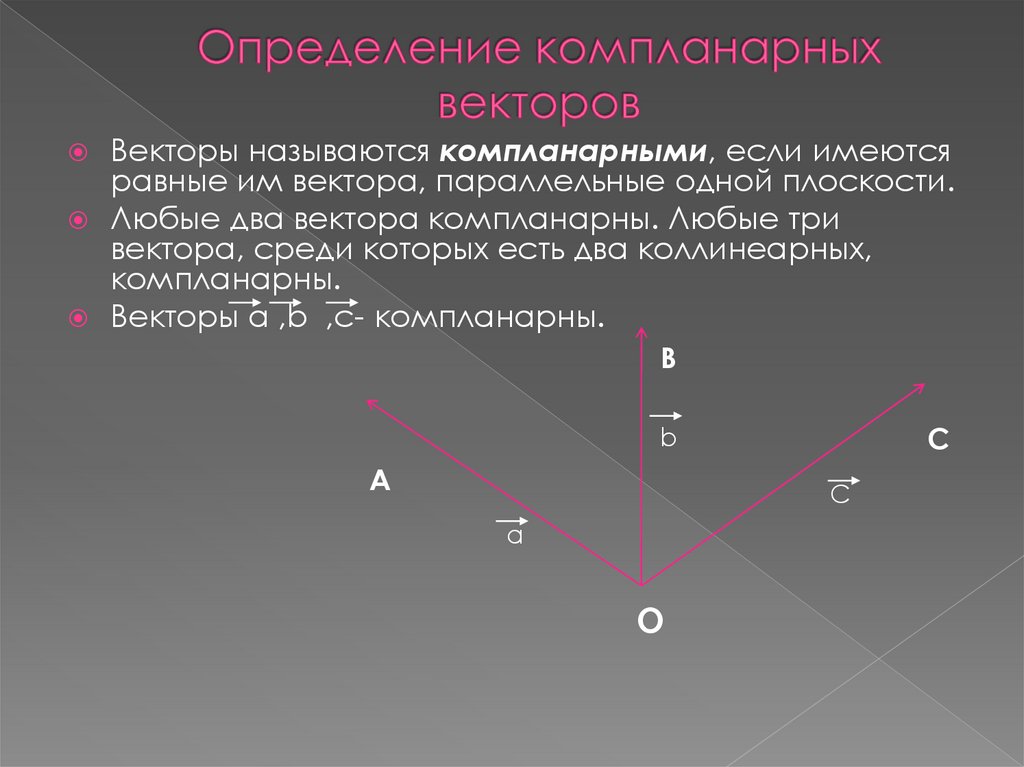 Разложение компланарных векторов