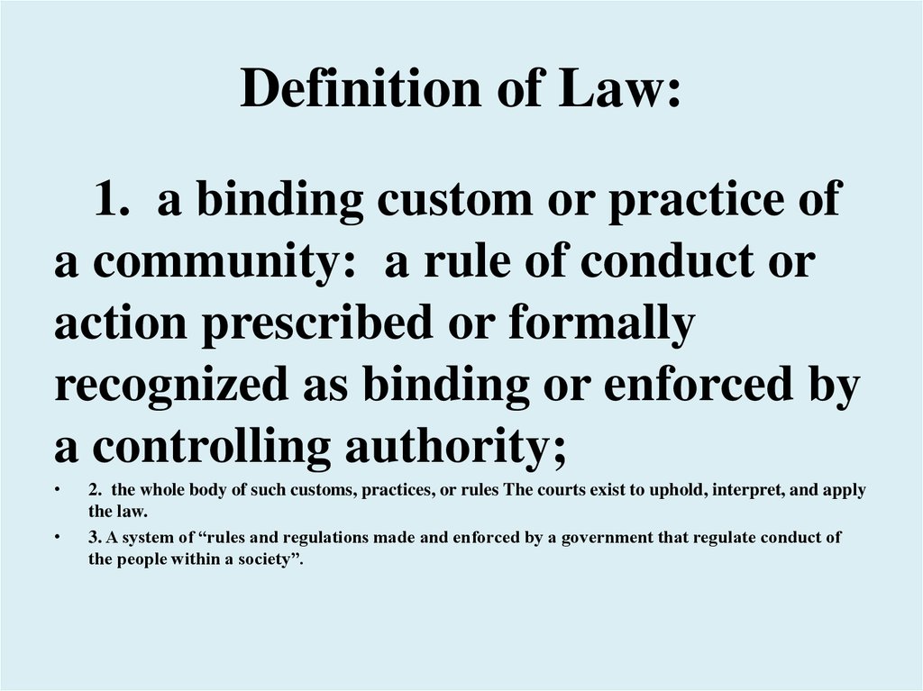 Definition of Law: