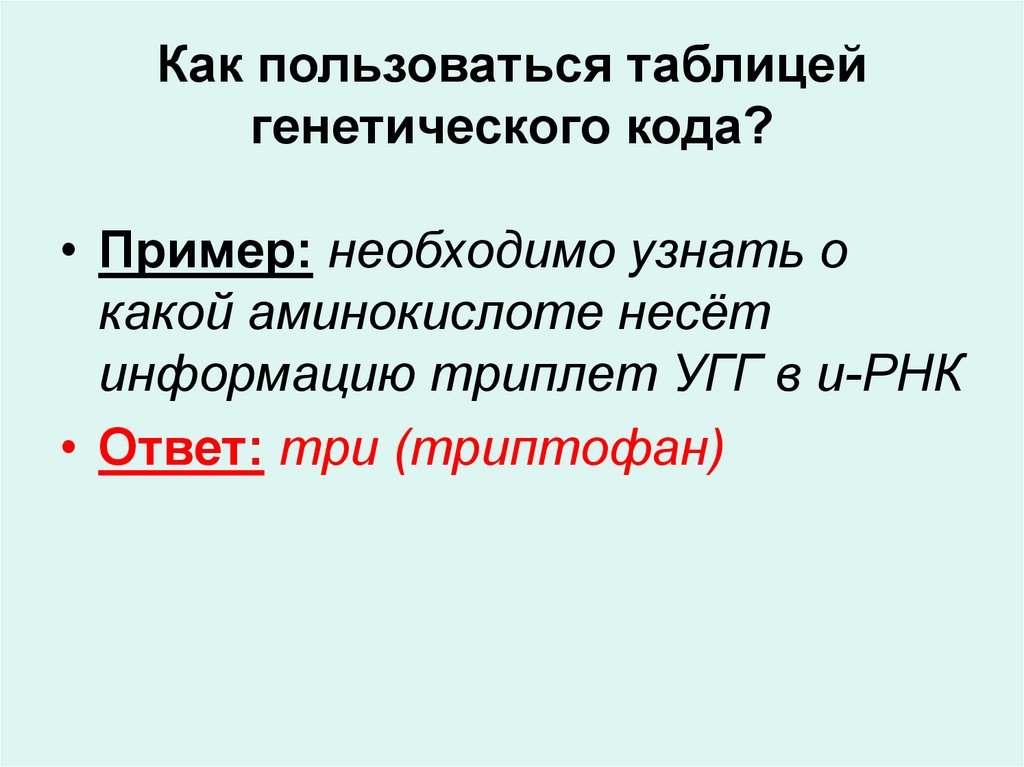 Презентация по биологии 10 класс генетический код