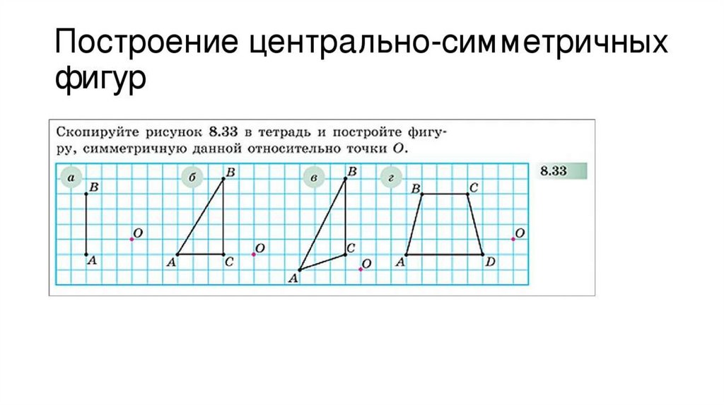 Начертить фигуру симметричную прямой. Задачи на построение симметричных фигур.. Построение Центрально симметричных фигур. Построение осевой симметрии 6 класс. Построение симметричных фигур относительно прямой.