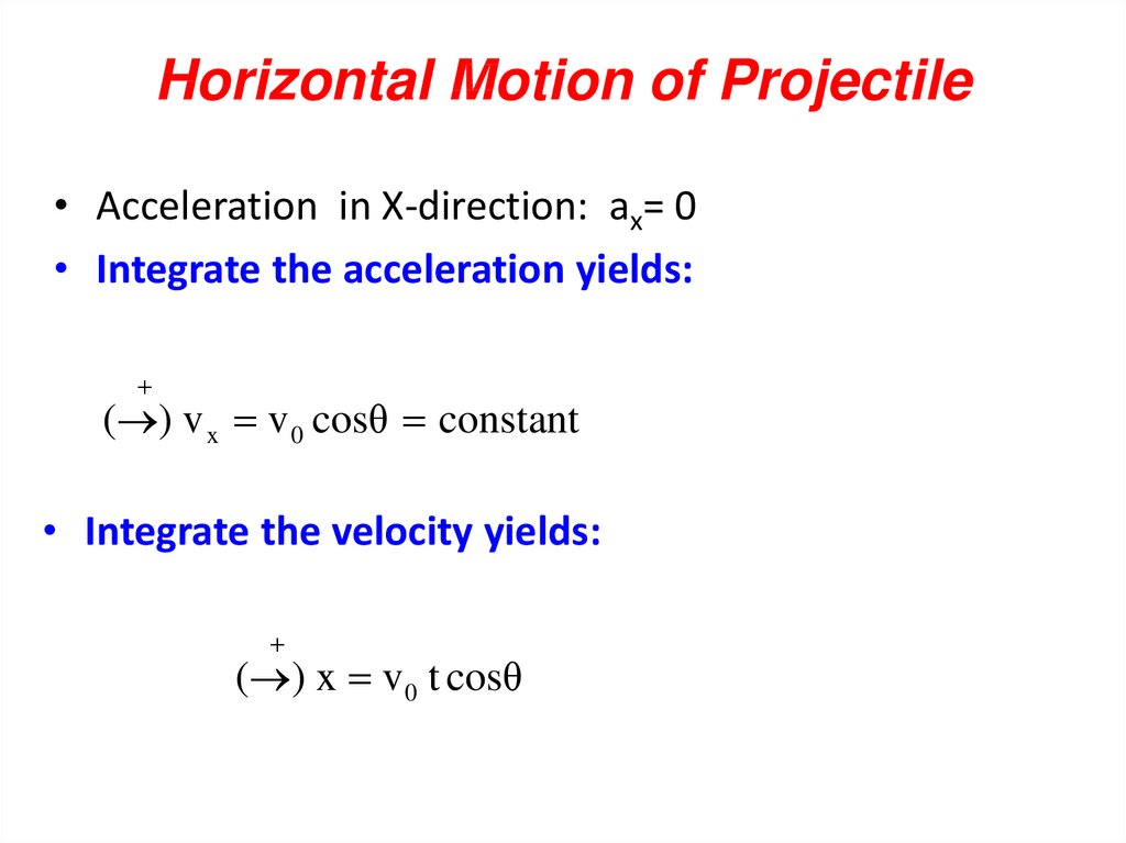 Horizontal Motion of Projectile