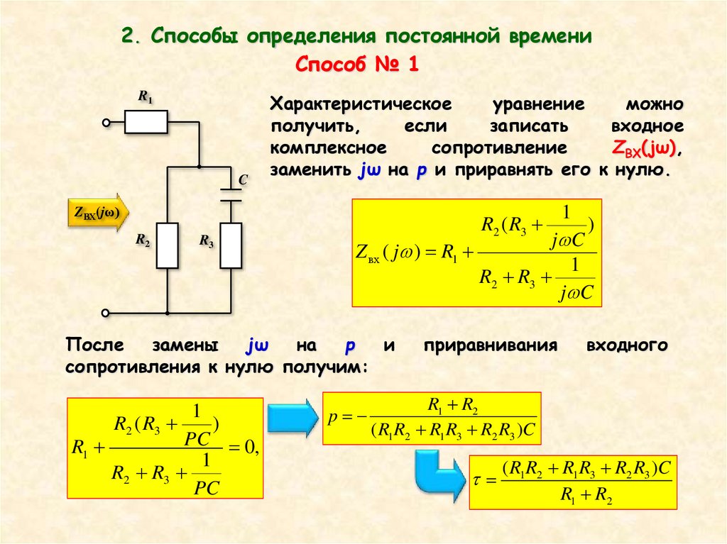 Метод расчета переходных процессов электрической цепи