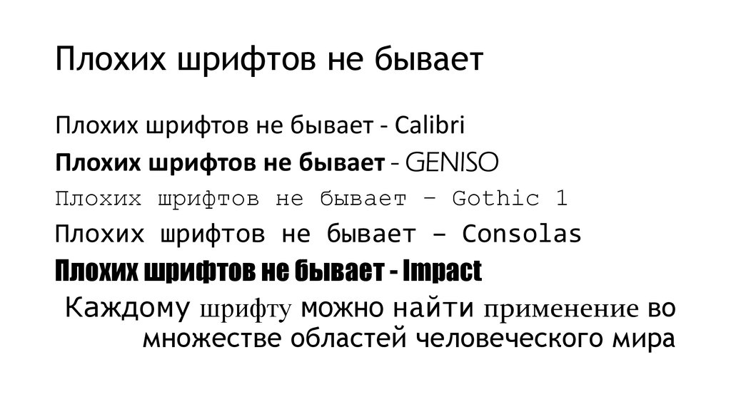 Какой шрифт лучше всего для презентации