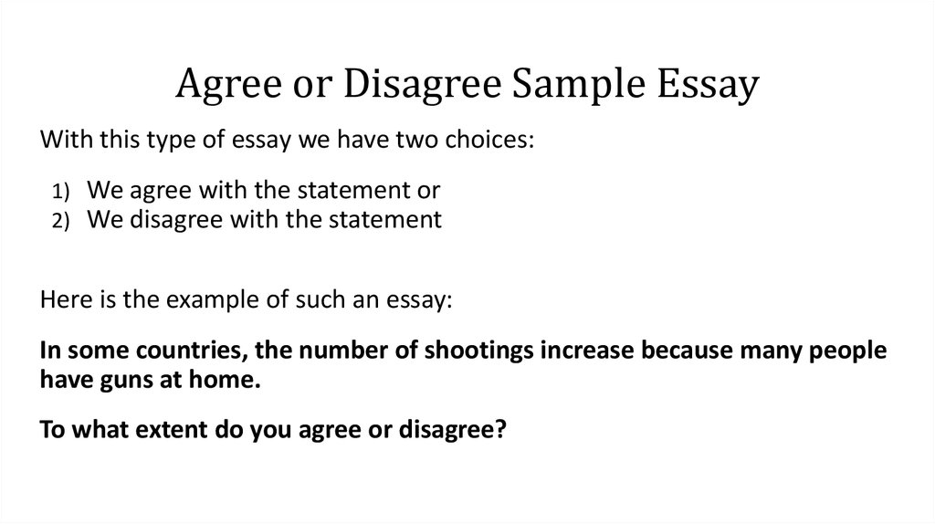 sample essay agree or disagree