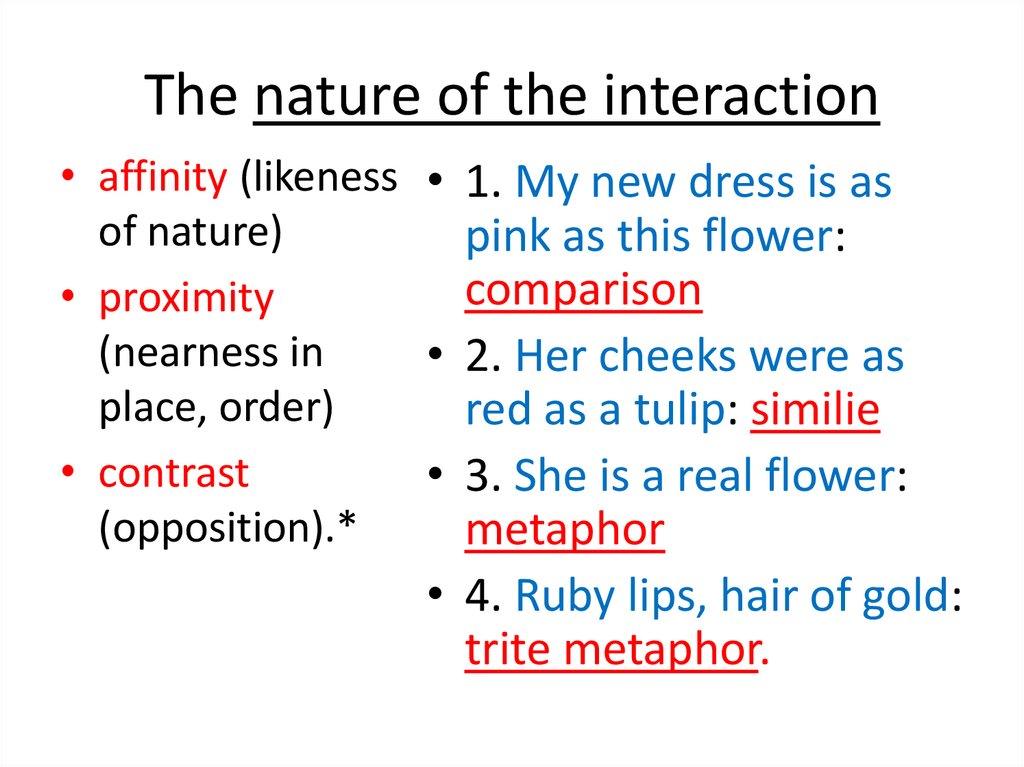 The nature of the interaction