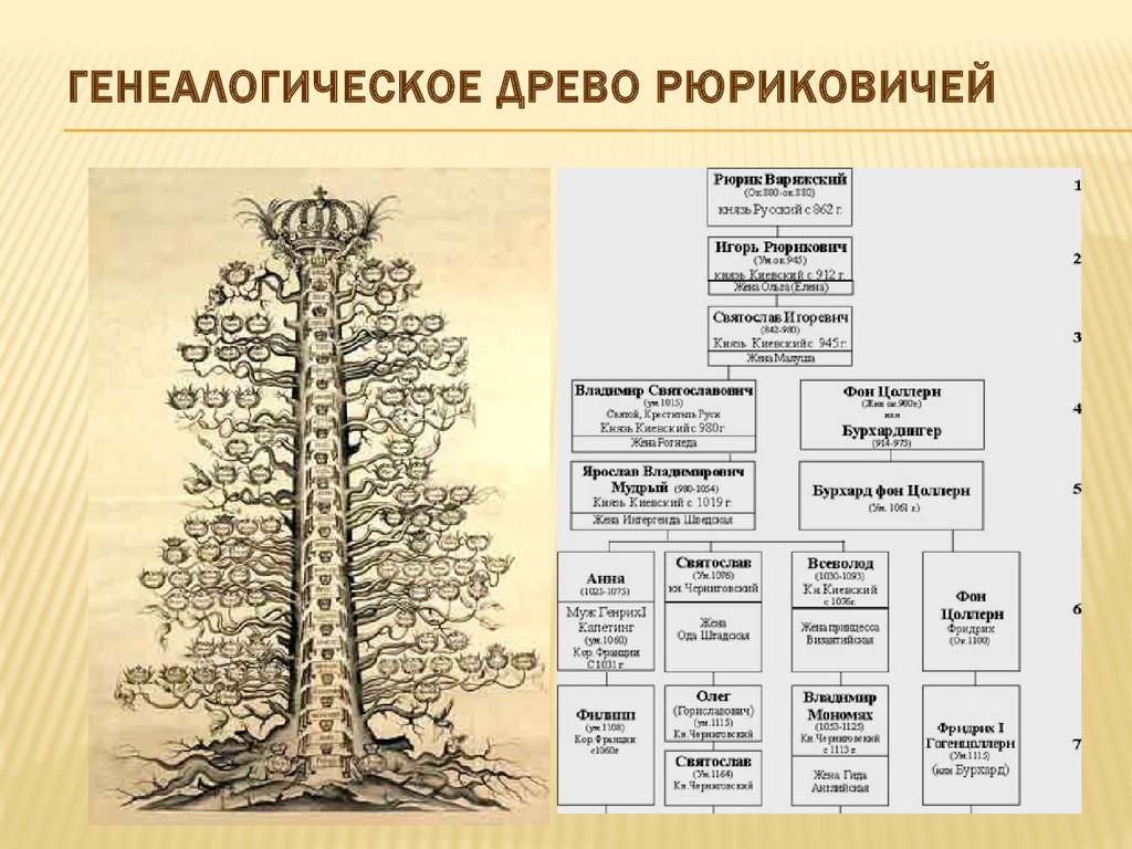 Геральдическое дерево русских царей от рюрика схема