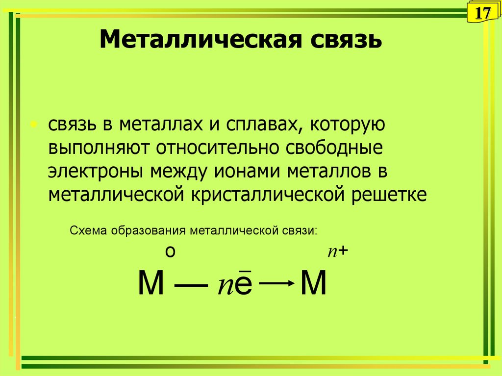 Металлическая химическая связь. Способ образования металлической химической связи. Химическая связь металлическая связь. Схема образования металлической связи.