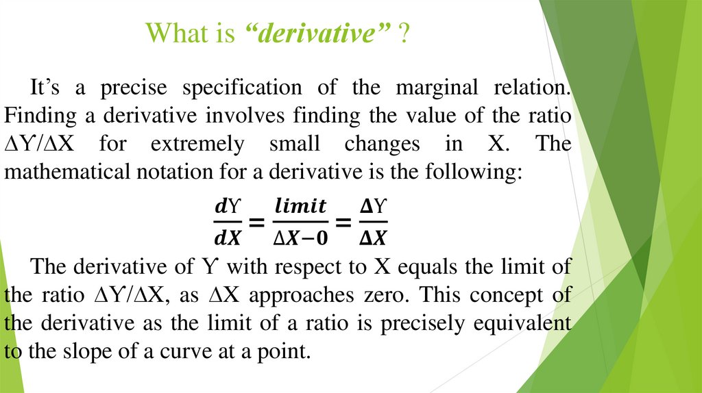 What is “derivative” ?