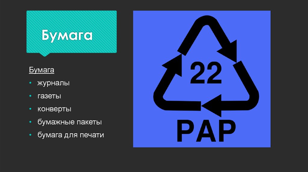 Знаки переработки презентация