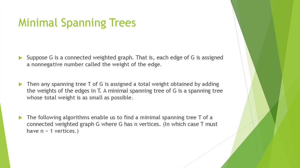 Minimal Spanning Trees