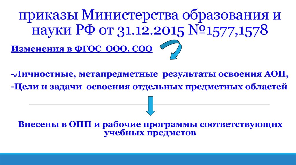 приказы Министерства образования и науки РФ от 31.12.2015 №1577,1578