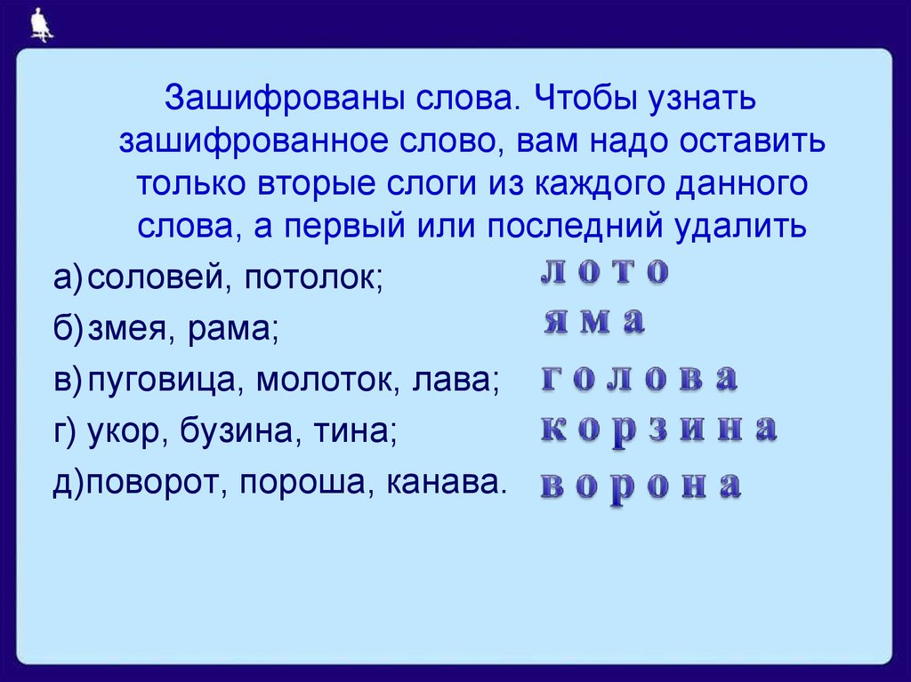 Асырк зашифровала слова и изобразила их в виде схем разгадай слова скажи их устно