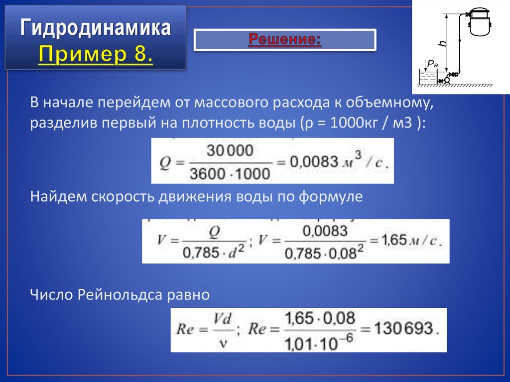 Массовый расход воды. Основные формулы гидродинамики. Основная формула гидродинамики. Гидродинамика формулы 10 класс. Гидродинамика примеры.
