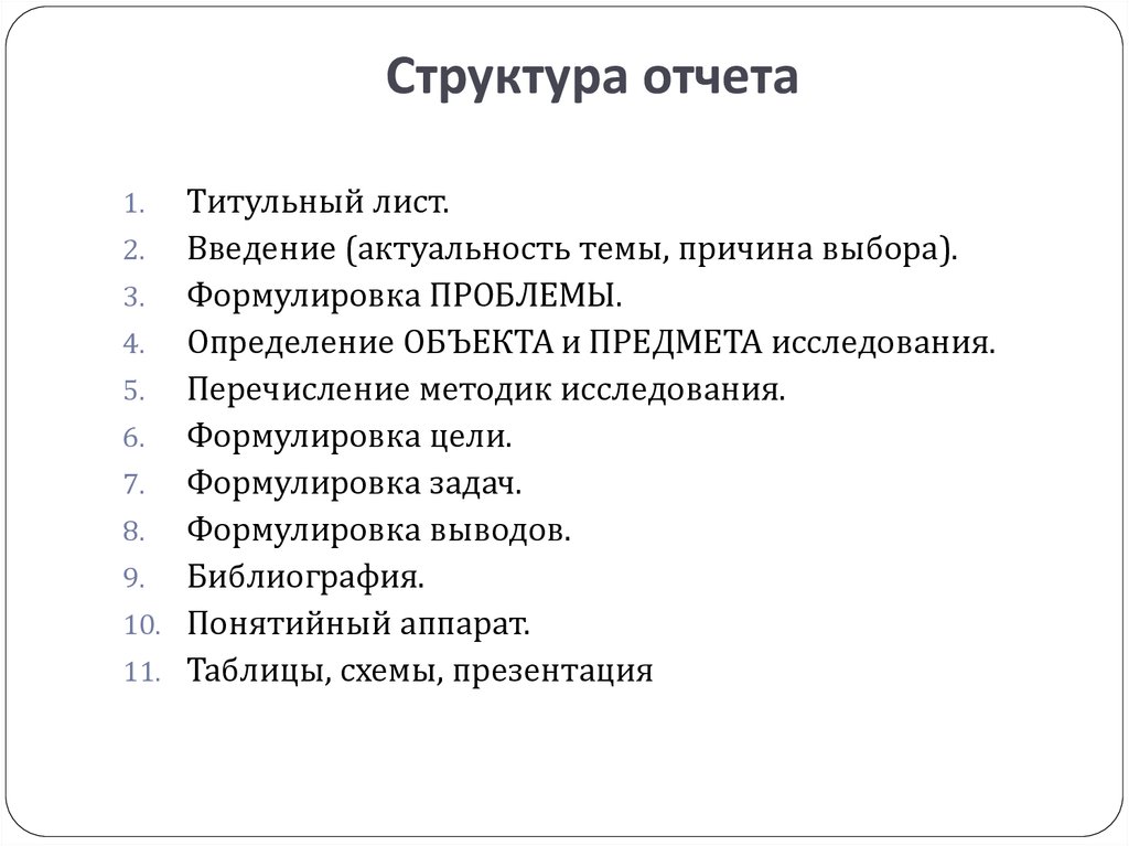 Письменный отчет