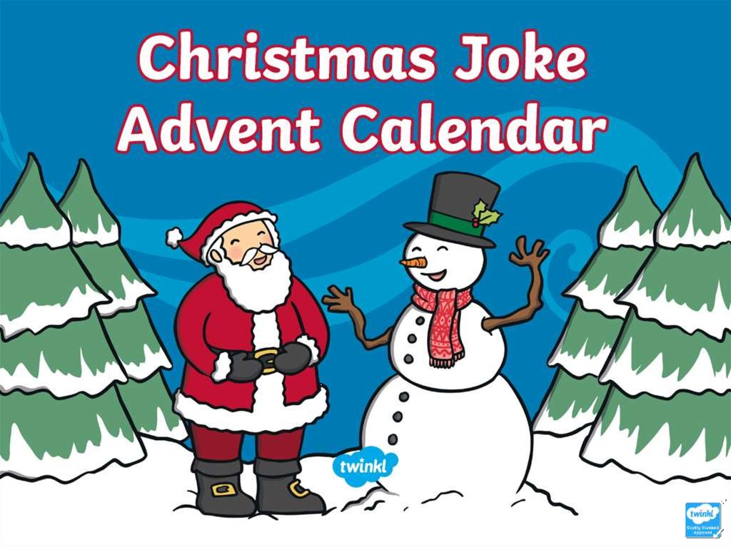 Christmas joke. Advent calendar online presentation