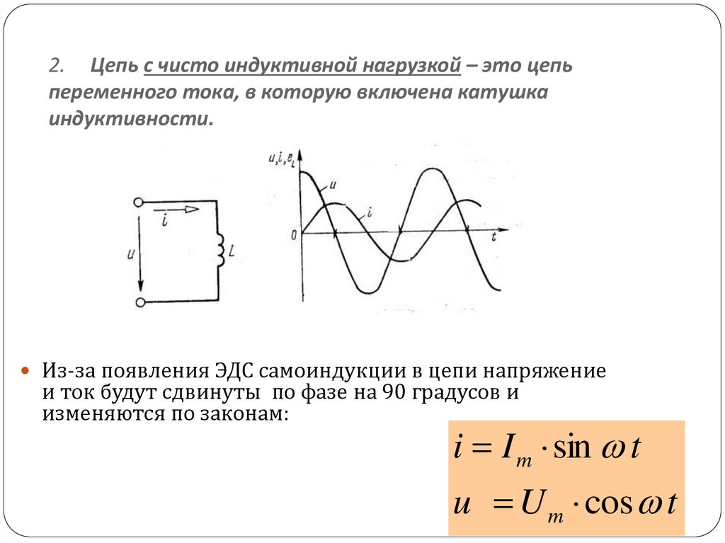 Цепь с индуктивным сопротивлением схема