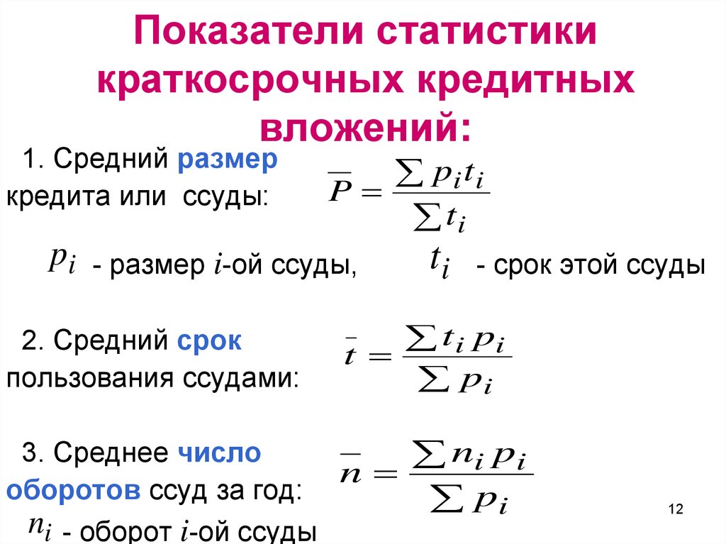 Показатели статистики