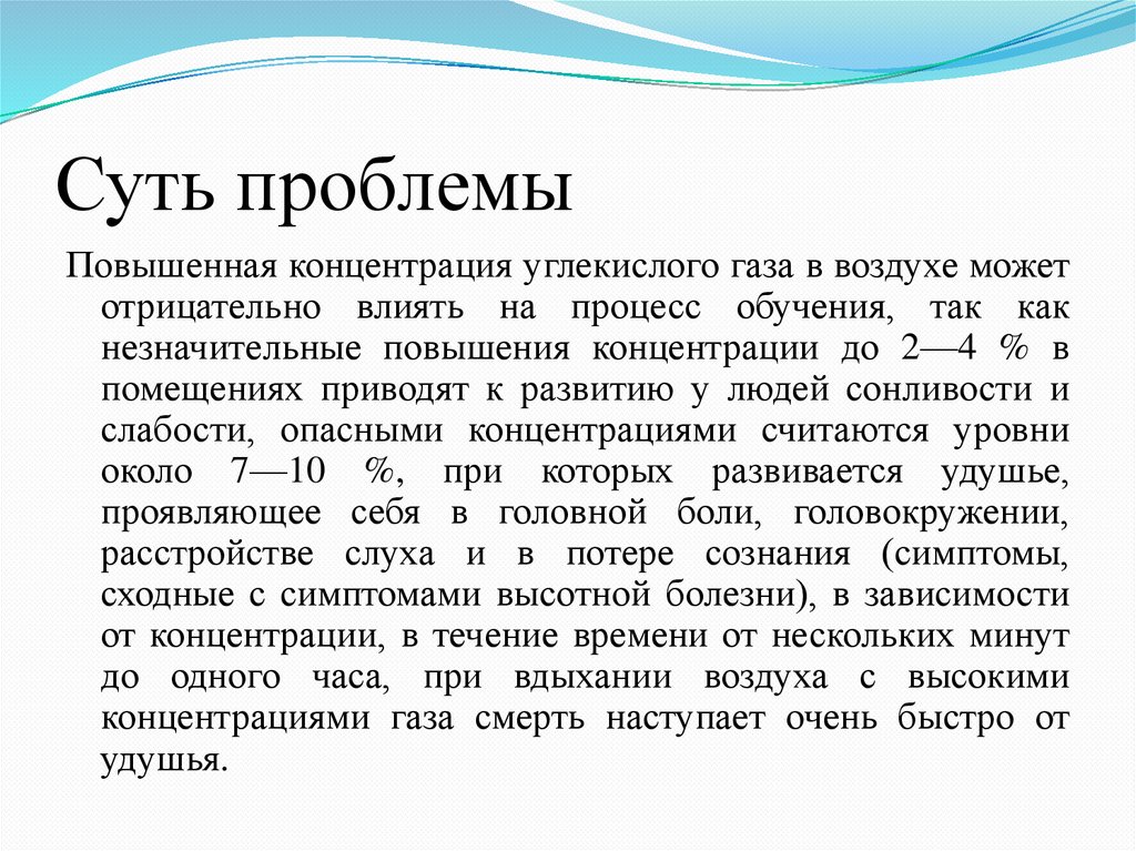 Уровень углекислого газа в воздухе