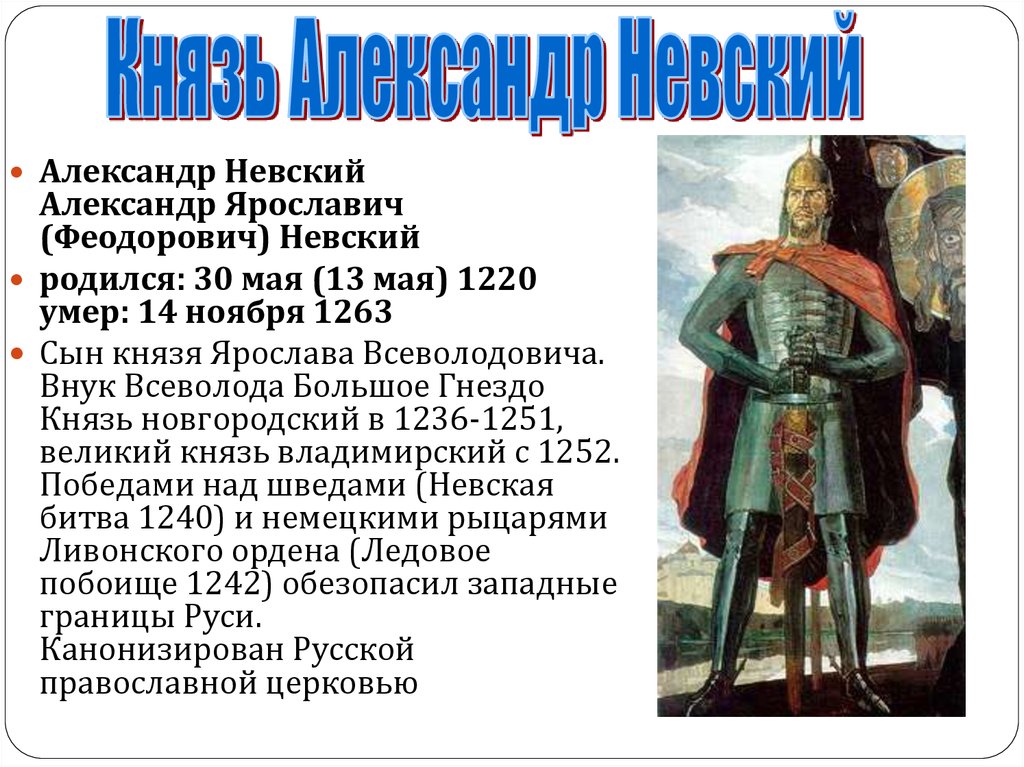 Новгородский князь александр невский презентация 7 класс 8 вид