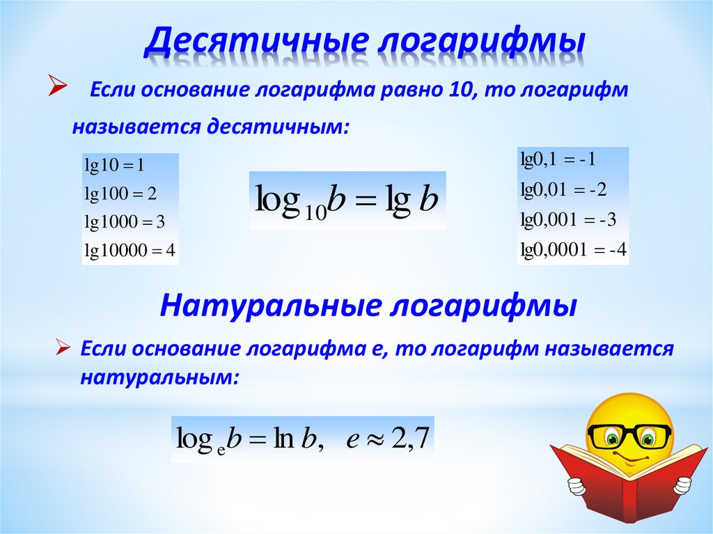 Натуральный логарифм 10