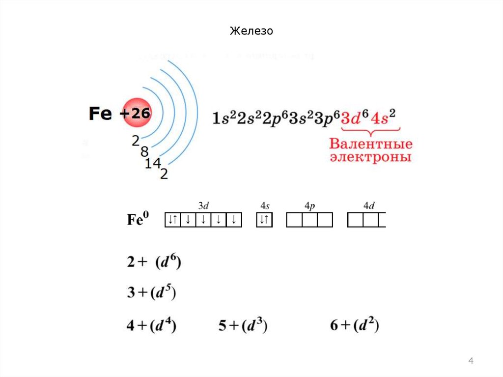 Схема строения иона fe3 это 26