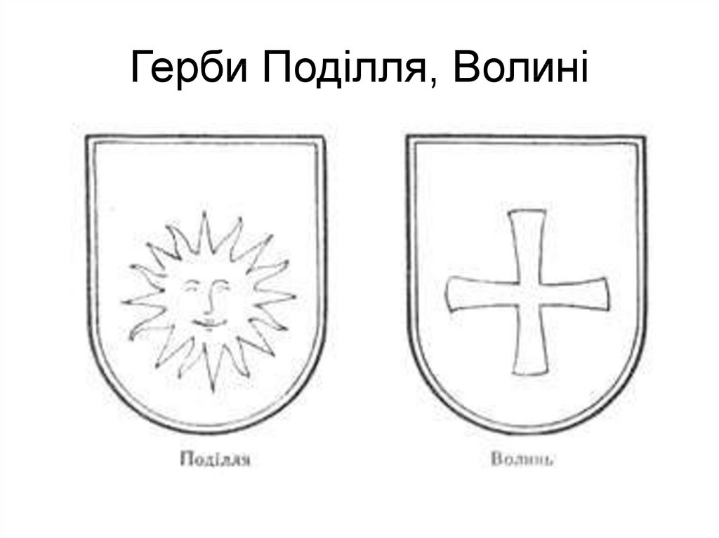 Герби Поділля, Волині
