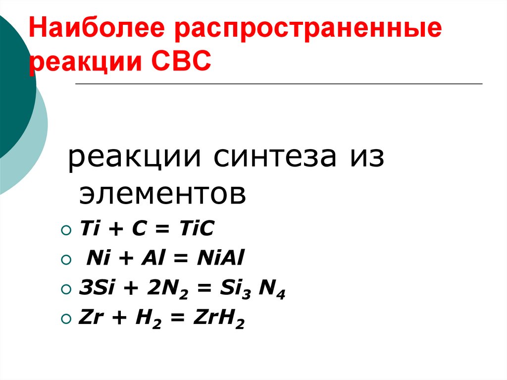 Самые распространенные реакции