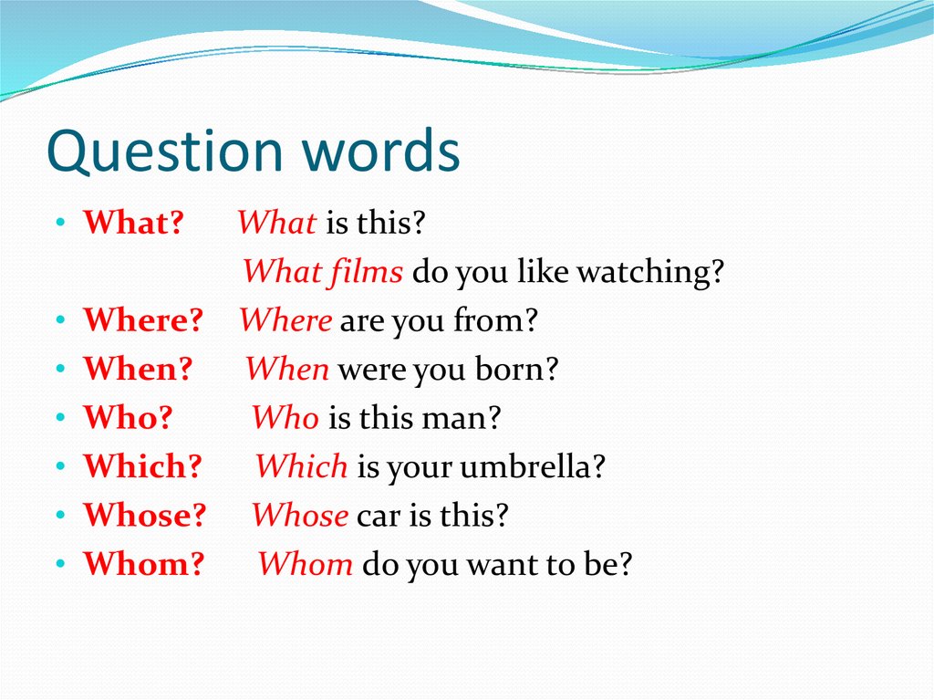 Question words